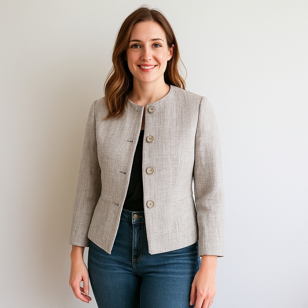 The Limited Blazer Tweed Peplum Herringbone Jacket New Medium Corpcore Office